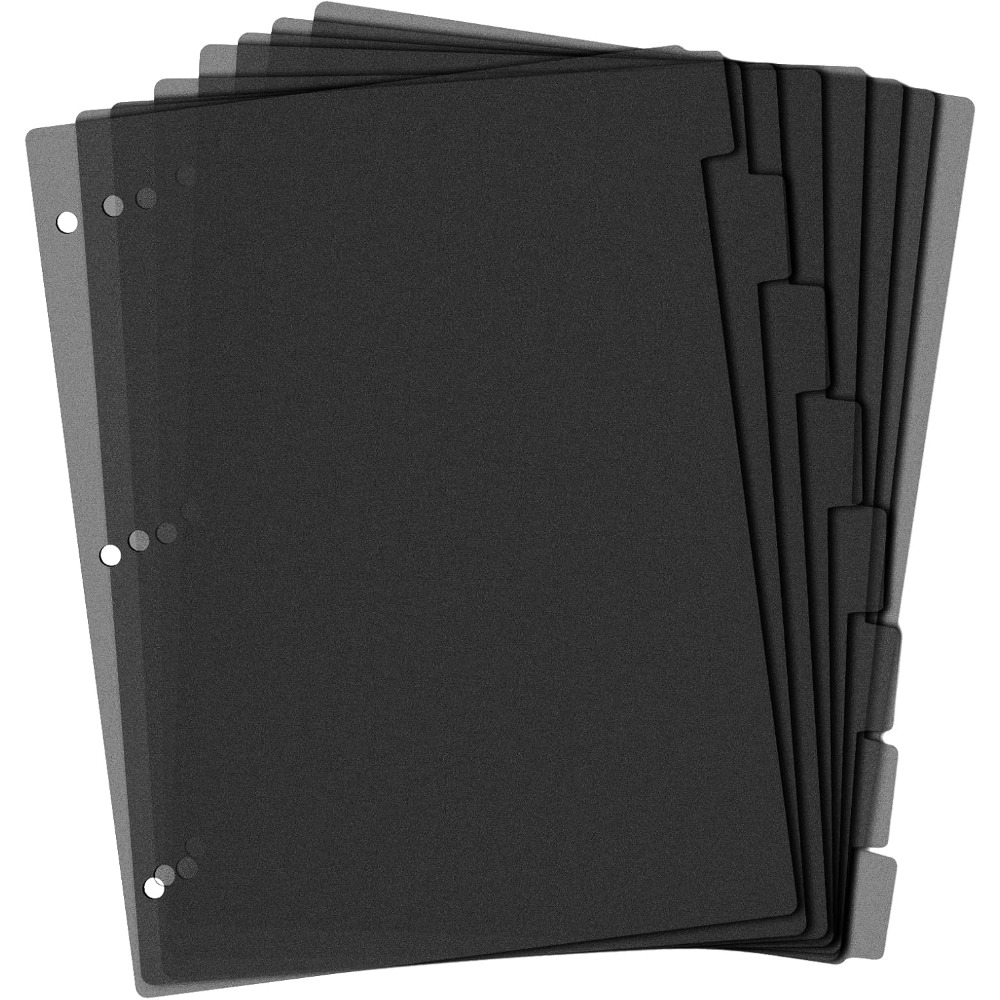 Index Tab Divider - 8 Sekat Binder Plastik Hitam A4