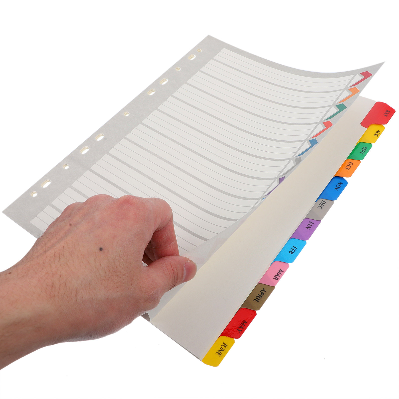 Index Tab Divider - 12 Lembar Pembatas Binder, Tab Indeks