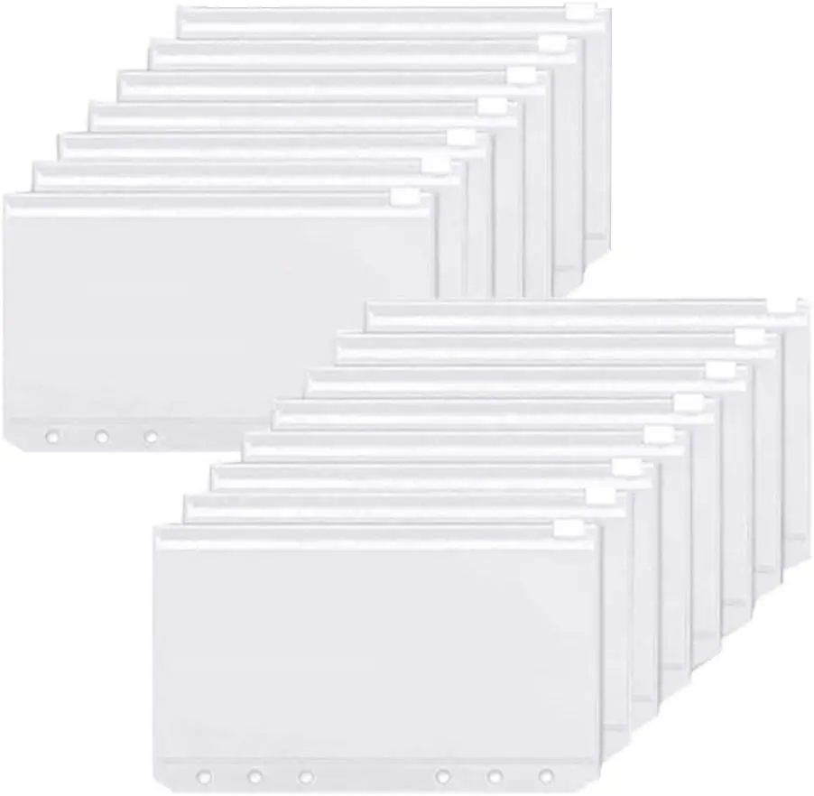 Planner Weekly Budget - Binder kantong A6 6 lubang ritsleting,
