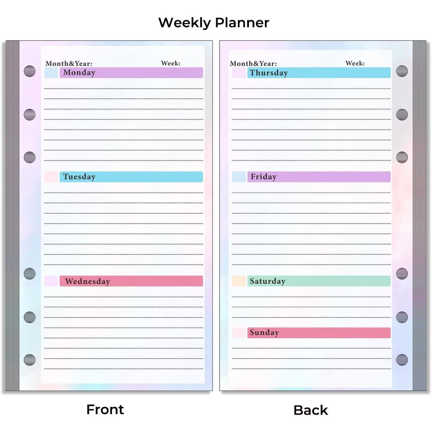 Set isi ulang binder A6 6 luba - Planner Weekly Budget ulasan dan harga