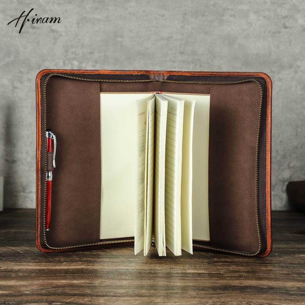 Tas genggam ritsleting kulit a - Journal Leather Hardcover ulasan dan harga