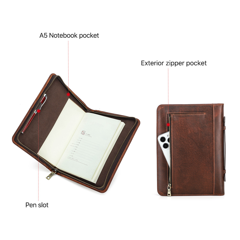 Tas genggam ritsleting kulit a - Journal Leather Hardcover ulasan dan harga